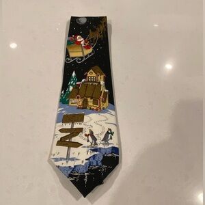 Santa Claus North Pole Tie Reindeer Christmas Necktie